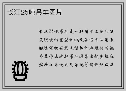 长江25吨吊车图片